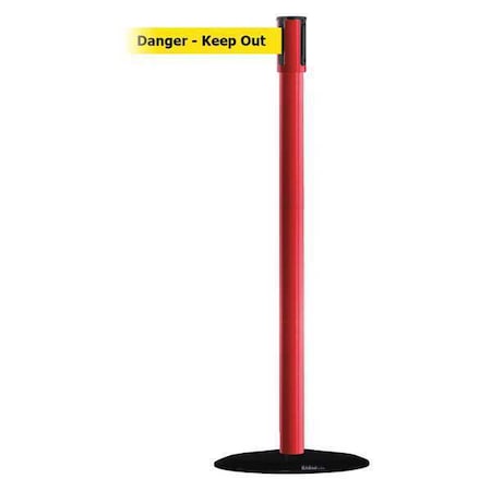 Barrier Post with Belt, Black, 13 ft Length, 38 in Post Height, Danger Keep Out, Basics MPN:890B-33-21-21-MAX-NO-YDX-C