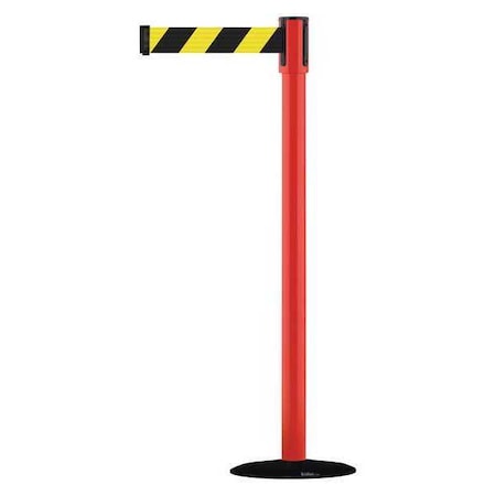 Barrier Post with Belt, 7 1/2 ft Length, 38 in Post Height, No Legend MPN:890B-33-21-21-STD-NO-D4X-C