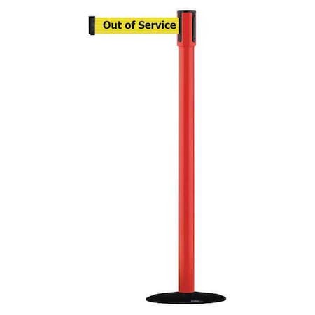 Barrier Post with Belt, 7 1/2 ft Length, 38 in Post Height, Out of Service MPN:890B-33-21-21-STD-NO-YEX-C