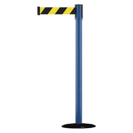 Barrier Post with Belt, Black, 13 ft Length, 38 in Post Height, No Legend, Basics MPN:890B-33-23-23-MAX-NO-D4X-C