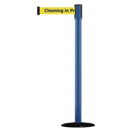 Barrier Post with Belt, Black, 13 ft Length, 38 in Post Height, Cleaning in Progress, Basics MPN:890B-33-23-23-MAX-NO-YCX-C