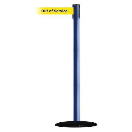 Barrier Post with Belt, Black, 13 ft Length, 38 in Post Height, Out of Service, Basics MPN:890B-33-23-23-MAX-NO-YEX-C