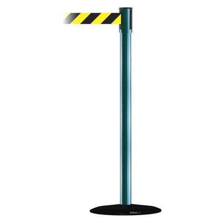 Barrier Post with Belt, Black, 13 ft Length, 38 in Post Height, No Legend, Basics MPN:890B-33-28-28-MAX-NO-D4X-C