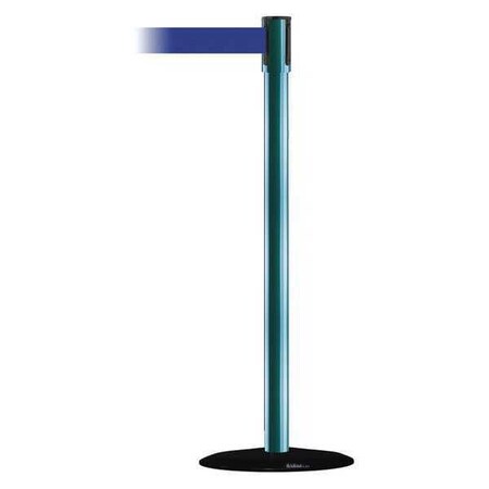 Barrier Post with Belt, Black, 13 ft Length, 38 in Post Height, No Legend, Basics MPN:890B-33-28-28-MAX-NO-L5X-C