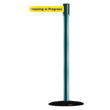 Barrier Post with Belt, Black, 13 ft Length, 38 in Post Height, Cleaning in Progress, Basics MPN:890B-33-28-28-MAX-NO-YCX-C