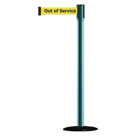 Barrier Post with Belt, Black, 13 ft Length, 38 in Post Height, Out of Service, Basics MPN:890B-33-28-28-MAX-NO-YEX-C