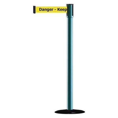 Barrier Post with Belt, 7 1/2 ft Length, 38 in Post Height, Danger Keep Out MPN:890B-33-28-28-STD-NO-YDX-C
