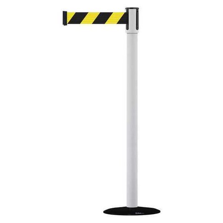 Barrier Post with Belt, Black, 13 ft Length, 38 in Post Height, No Legend, Basics MPN:890B-33-32-32-MAX-NO-D4X-C