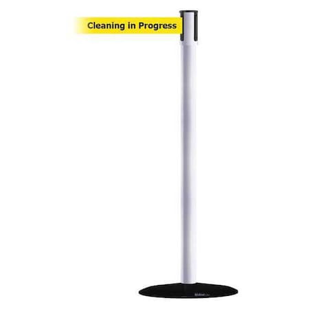 Barrier Post with Belt, Black, 13 ft Length, 38 in Post Height, Cleaning in Progress, Basics MPN:890B-33-32-32-MAX-NO-YCX-C