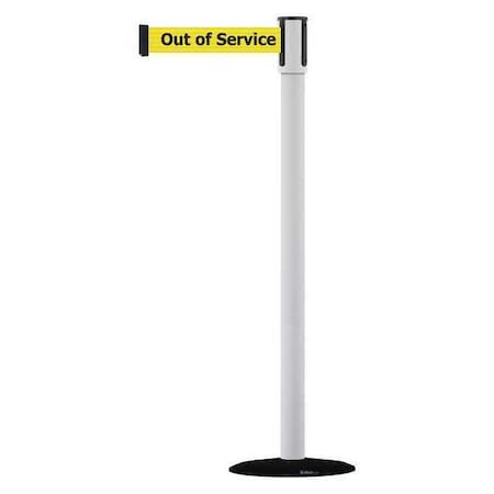 Barrier Post with Belt, Black, 13 ft Length, 38 in Post Height, Out of Service, Basics MPN:890B-33-32-32-MAX-NO-YEX-C