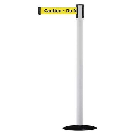 Barrier Post with Belt, 7 1/2 ft Length, 38 in Post Height, Caution Do Not Enter MPN:890B-33-32-32-STD-NO-YAX-C
