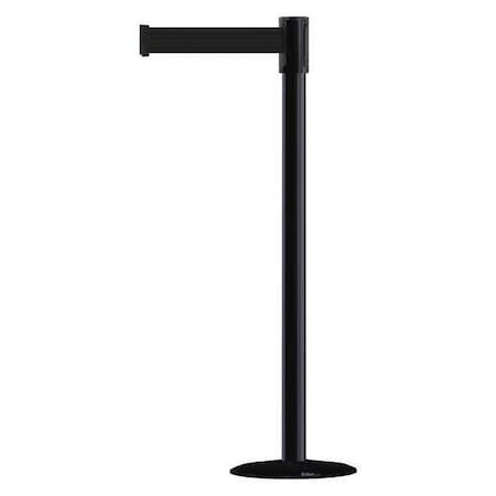 Barrier Post with Belt, Black, 13 ft Length, 38 in Post Height, No Legend, Basics MPN:890B-33-33-33-MAX-NO-B9X-C