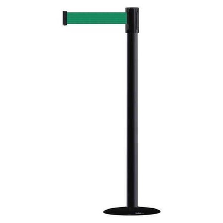 Barrier Post with Belt, Black, 13 ft Length, 38 in Post Height, No Legend, Basics MPN:890B-33-33-33-MAX-NO-G6X-C