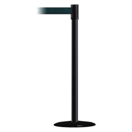 Barrier Post with Belt, Black, 13 ft Length, 38 in Post Height, No Legend, Basics MPN:890B-33-33-33-MAX-NO-G7X-C