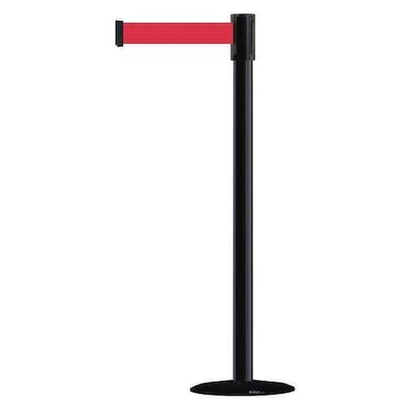 Barrier Post with Belt, Black, 13 ft Length, 38 in Post Height, No Legend, Basics MPN:890B-33-33-33-MAX-NO-R5X-C