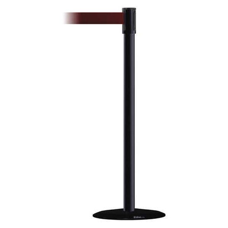 Barrier Post with Belt, Black, 13 ft Length, 38 in Post Height, No Legend, Basics MPN:890B-33-33-33-MAX-NO-R7X-C