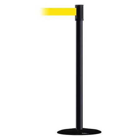 Barrier Post with Belt, Black, 13 ft Length, 38 in Post Height, No Legend, Basics MPN:890B-33-33-33-MAX-NO-Y5X-C