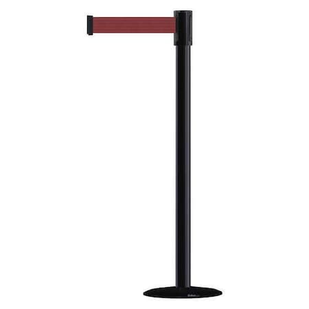 Barrier Post with Belt, Burgundy, 7 1/2 ft Length, 38 in Post Height, No Legend, Stainless steel MPN:890B-33-33-33-STD-NO-R7X-C