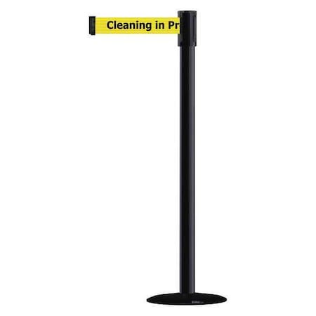 Barrier Post with Belt, 7 1/2 ft Length, 38 in Post Height, Cleaning in Progress MPN:890B-33-33-33-STD-NO-YCX-C