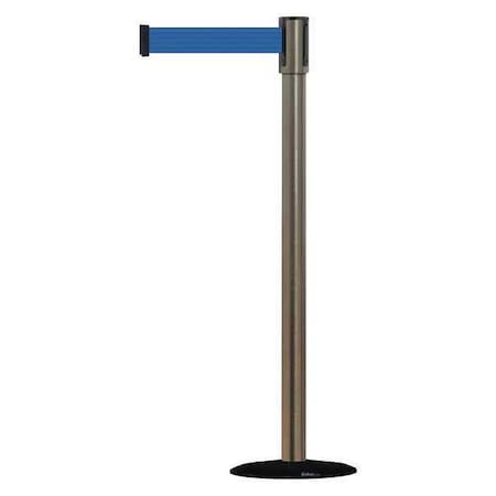 Barrier Post with Belt, Satin Stainless Steel, 13 ft Length, 38 in Post Height, No Legend, Basics MPN:890B-33-35-35-MAX-NO-L5X-C