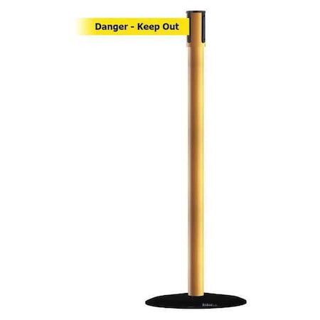 Barrier Post with Belt, Black, 13 ft Length, 38 in Post Height, Danger Keep Out, Basics MPN:890B-33-35-35-MAX-NO-YDX-C