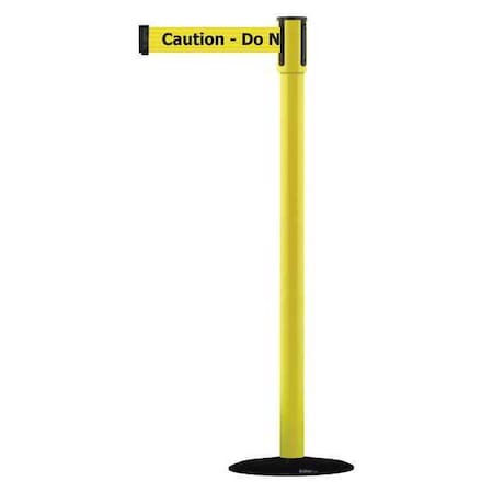 Barrier Post with Belt, 7 1/2 ft Length, 38 in Post Height, Caution Do Not Enter MPN:890B-33-35-35-STD-NO-YAX-C