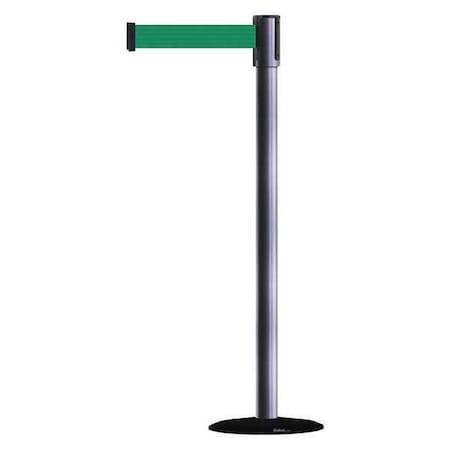 Barrier Post with Belt, Black, 13 ft Length, 38 in Post Height, No Legend, Basics MPN:890B-33-73-73-MAX-NO-G6X-C