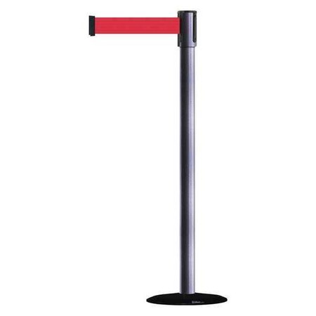 Barrier Post with Belt, Black, 13 ft Length, 38 in Post Height, No Legend, Basics MPN:890B-33-73-73-MAX-NO-R5X-C