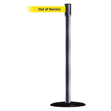 Barrier Post with Belt, Black, 13 ft Length, 38 in Post Height, Out of Service, Basics MPN:890B-33-73-73-MAX-NO-YEX-C