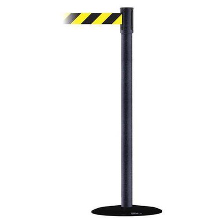 Barrier Post with Belt, Black, 13 ft Length, 38 in Post Height, No Legend, Basics MPN:890B-33-89-89-MAX-NO-D4X-C