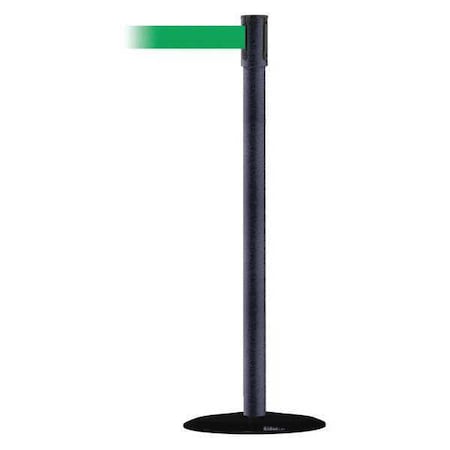 Barrier Post with Belt, Black, 13 ft Length, 38 in Post Height, No Legend, Basics MPN:890B-33-89-89-MAX-NO-G6X-C