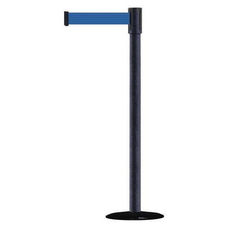 Barrier Post with Belt, Black, 13 ft Length, 38 in Post Height, No Legend, Basics MPN:890B-33-89-89-MAX-NO-L5X-C
