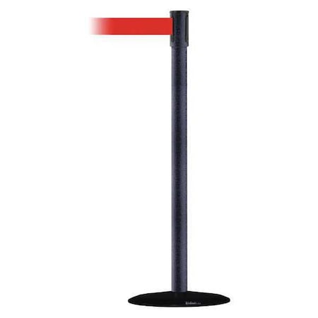 Barrier Post with Belt, Black, 13 ft Length, 38 in Post Height, No Legend, Basics MPN:890B-33-89-89-MAX-NO-R5X-C