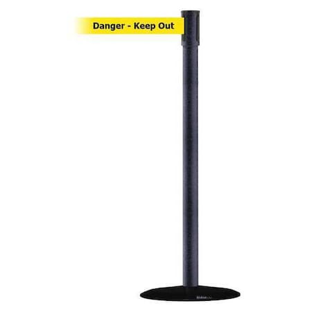 Barrier Post with Belt, Black, 13 ft Length, 38 in Post Height, Danger Keep Out, Basics MPN:890B-33-89-89-MAX-NO-YDX-C