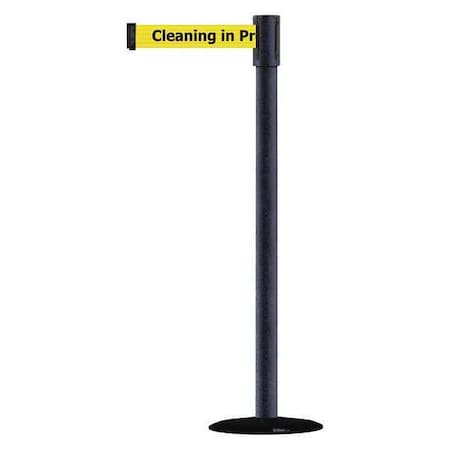Barrier Post with Belt, 7 1/2 ft Length, 38 in Post Height, Cleaning in Progress MPN:890B-33-89-89-STD-NO-YCX-C