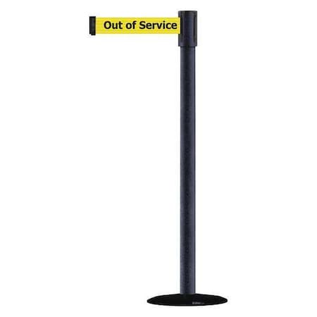 Barrier Post with Belt, 7 1/2 ft Length, 38 in Post Height, Out of Service MPN:890B-33-89-89-STD-NO-YEX-C