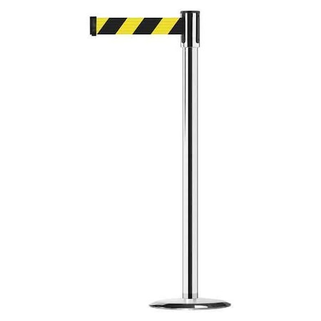 Barrier Post with Belt, 7 1/2 ft Length, 38 in Post Height, No Legend MPN:890U-1P-1P-1P-STD-NO-D4X-C