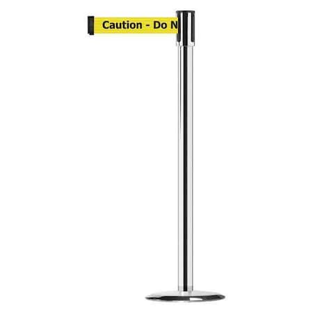 Barrier Post with Belt, 7 1/2 ft Length, 38 in Post Height, Caution Do Not Enter MPN:890U-1P-1P-1P-STD-NO-YAX-C