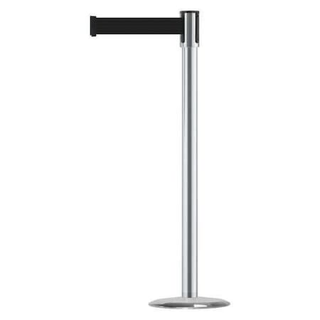 Barrier Post with Belt, Satin Chrome, 13 ft Length, 38 in Post Height, No Legend, Universal MPN:890U-1S-1S-1S-MAX-NO-B9X-C