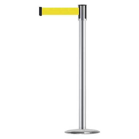 Barrier Post with Belt, Satin Chrome, 13 ft Length, 38 in Post Height, No Legend, Universal MPN:890U-1S-1S-1S-MAX-NO-Y5X-C