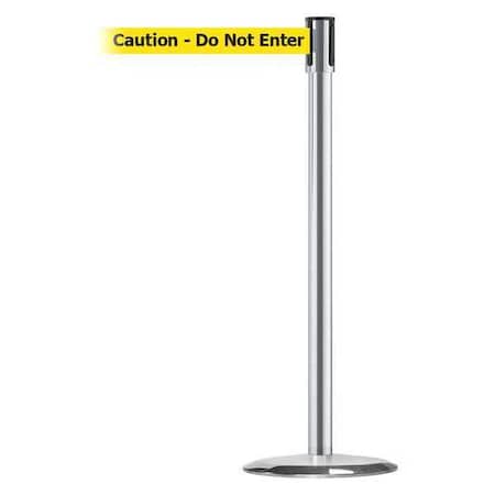 Barrier Post with Belt, 7 1/2 ft Length, 38 in Post Height, Caution Do Not Enter MPN:890U-1S-1S-1S-STD-NO-YAX-C
