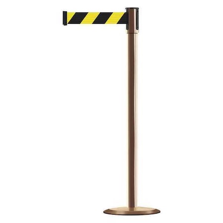 Barrier Post with Belt, Polished Brass, 13 ft Length, 38 in Post Height, No Legend, Universal MPN:890U-2P-2P-2P-MAX-NO-D4X-C
