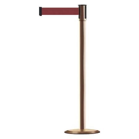 Barrier Post with Belt, Polished Brass, 13 ft Length, 38 in Post Height, No Legend, Universal MPN:890U-2P-2P-2P-MAX-NO-R7X-C