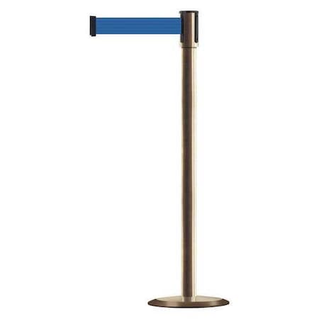Barrier Post with Belt, Satin Brass, 13 ft Length, 38 in Post Height, No Legend, Universal MPN:890U-2S-2S-2S-MAX-NO-L5X-C
