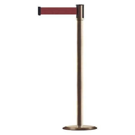 Barrier Post with Belt, Satin Brass, 13 ft Length, 38 in Post Height, No Legend, Universal MPN:890U-2S-2S-2S-MAX-NO-R7X-C