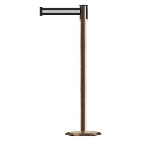Barrier Post with Belt, Satin Brass, 13 ft Length, 38 in Post Height, No Legend, Universal MPN:890U-2S-2S-2S-MAX-NO-S3X-C