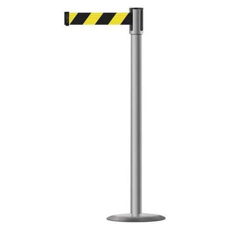 Barrier Post with Belt, 7 1/2 ft Length, 38 in Post Height, No Legend MPN:890U-3P-3P-3P-STD-NO-D4X-C