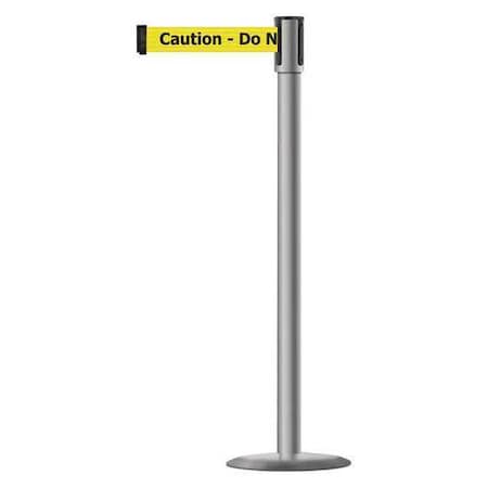 Barrier Post with Belt, 7 1/2 ft Length, 38 in Post Height, Caution Do Not Enter MPN:890U-3P-3P-3P-STD-NO-YAX-C