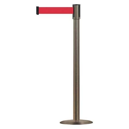 Barrier Post with Belt, Polished Chrome, 13 ft Length, 38 in Post Height, No Legend, Universal MPN:890U-3S-3S-3S-MAX-NO-R5X-C