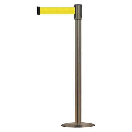 Barrier Post with Belt, Satin Stainless Steel, 13 ft Length, 38 in Post Height, No Legend MPN:890U-3S-3S-3S-MAX-NO-Y5X-C